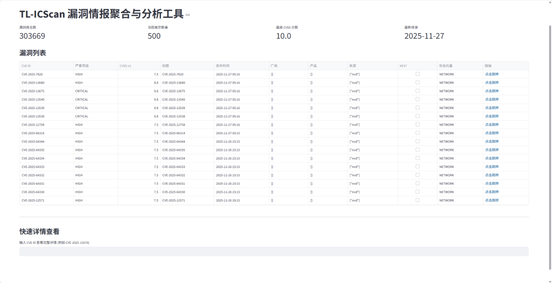 TL-ICScan 仪表盘